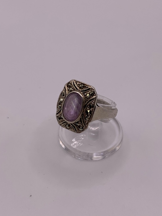 Jewelry - 925 Sterling pink tourmaline Marcasite ring size 7
